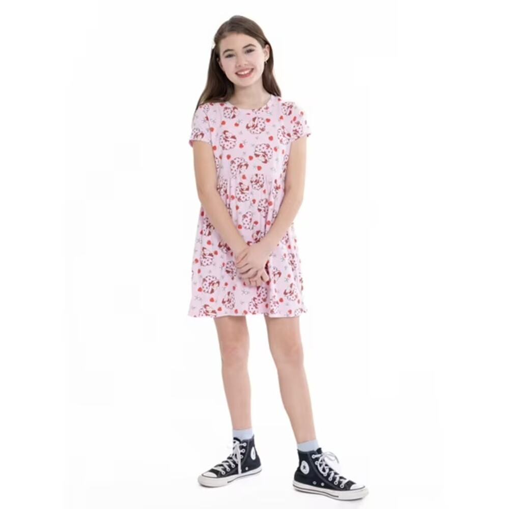 Strawberry Shortcake Dress Cotton Blend Crew Neck Multicolor Size Small